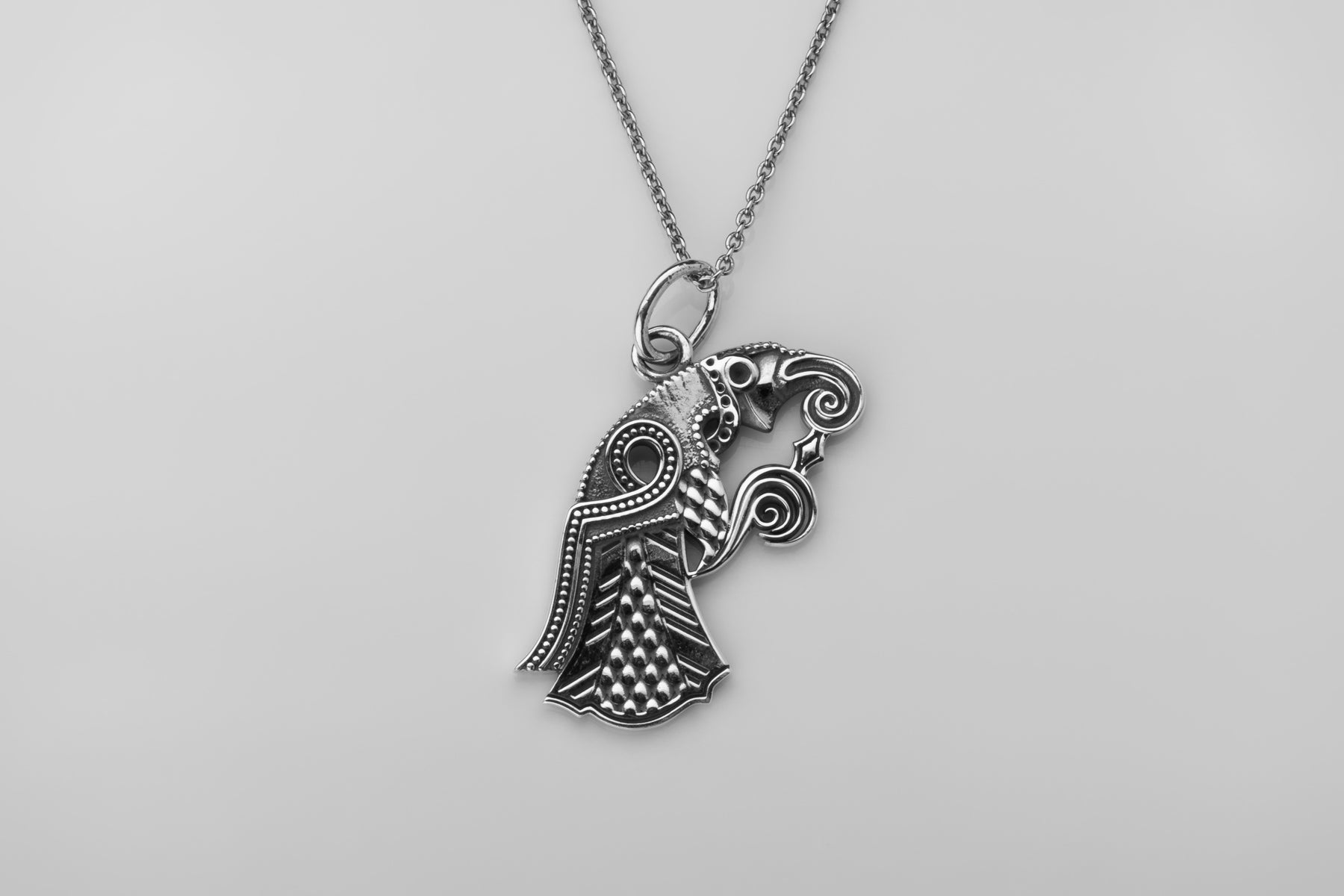 vkngjewelry Pendant Handcrafted Raven Pendant Inspired by the Vendel Period
