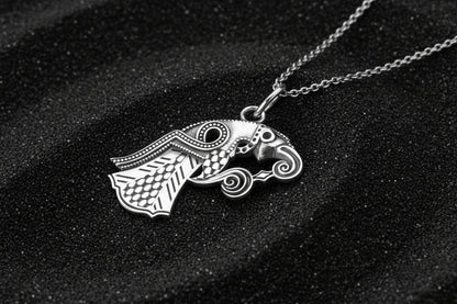 vkngjewelry Pendant Handcrafted Raven Pendant Inspired by the Vendel Period