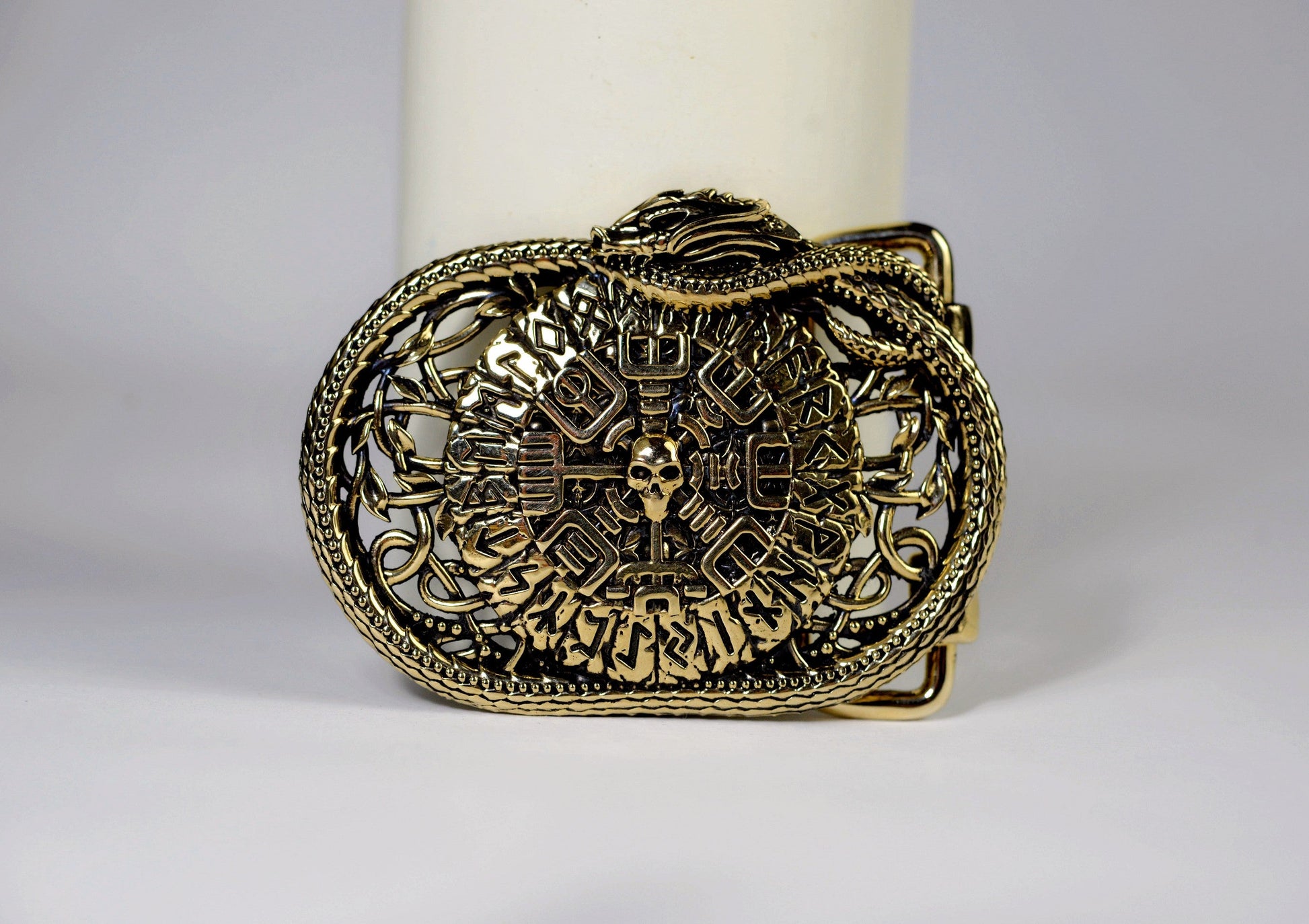 vkngjewelry Belt Handcrafted Serpent’s Compass Belt Buckle
