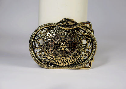 vkngjewelry Belt Handcrafted Serpent’s Compass Belt Buckle