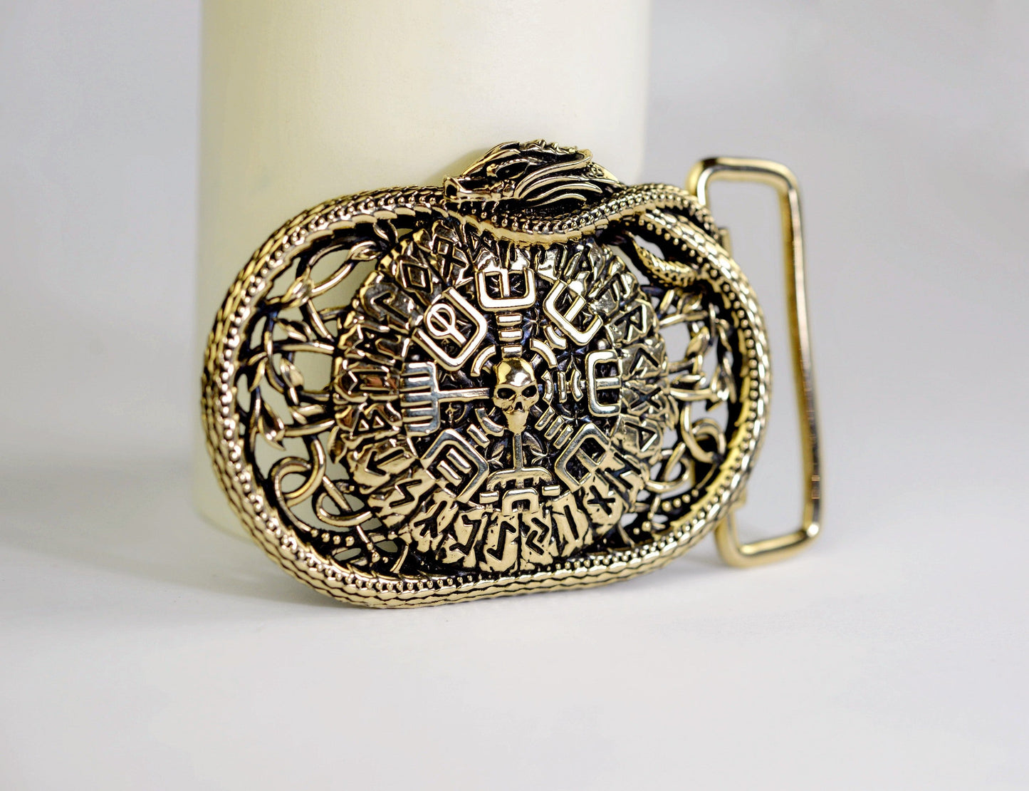 vkngjewelry Belt Handcrafted Serpent’s Compass Belt Buckle