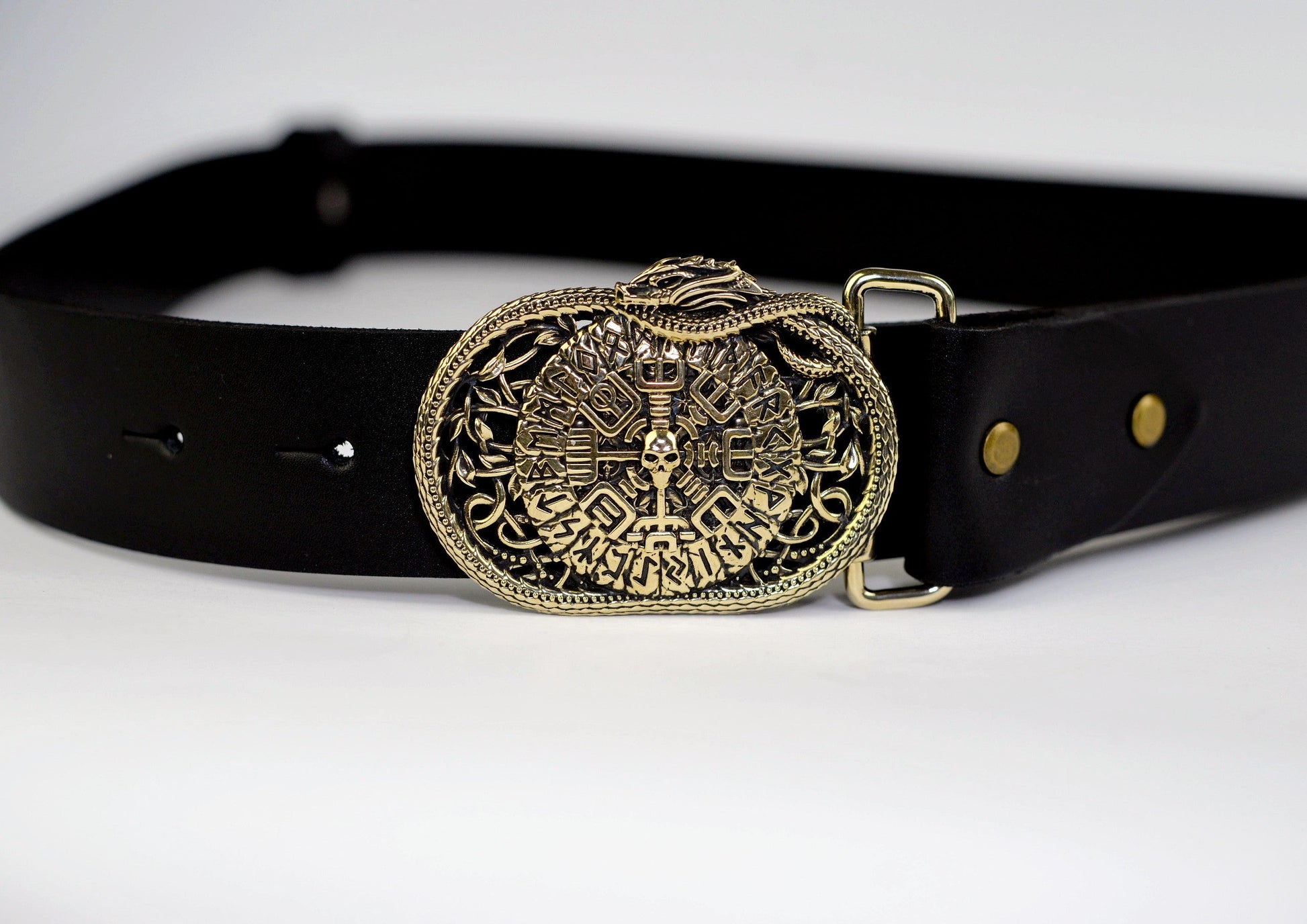 vkngjewelry Belt Handcrafted Serpent’s Compass Belt Buckle