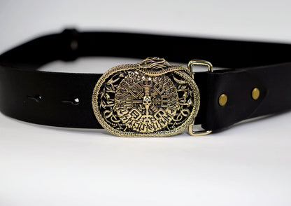 vkngjewelry Belt Handcrafted Serpent’s Compass Belt Buckle