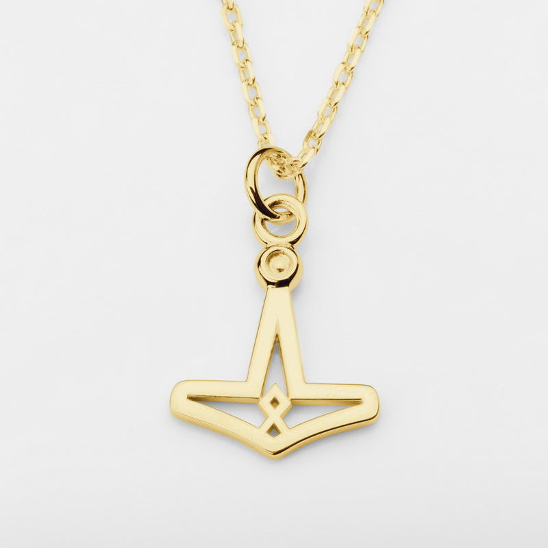 vkngjewelry pendentif Handcrafted Slim Thor's Hammer Gold Pendant