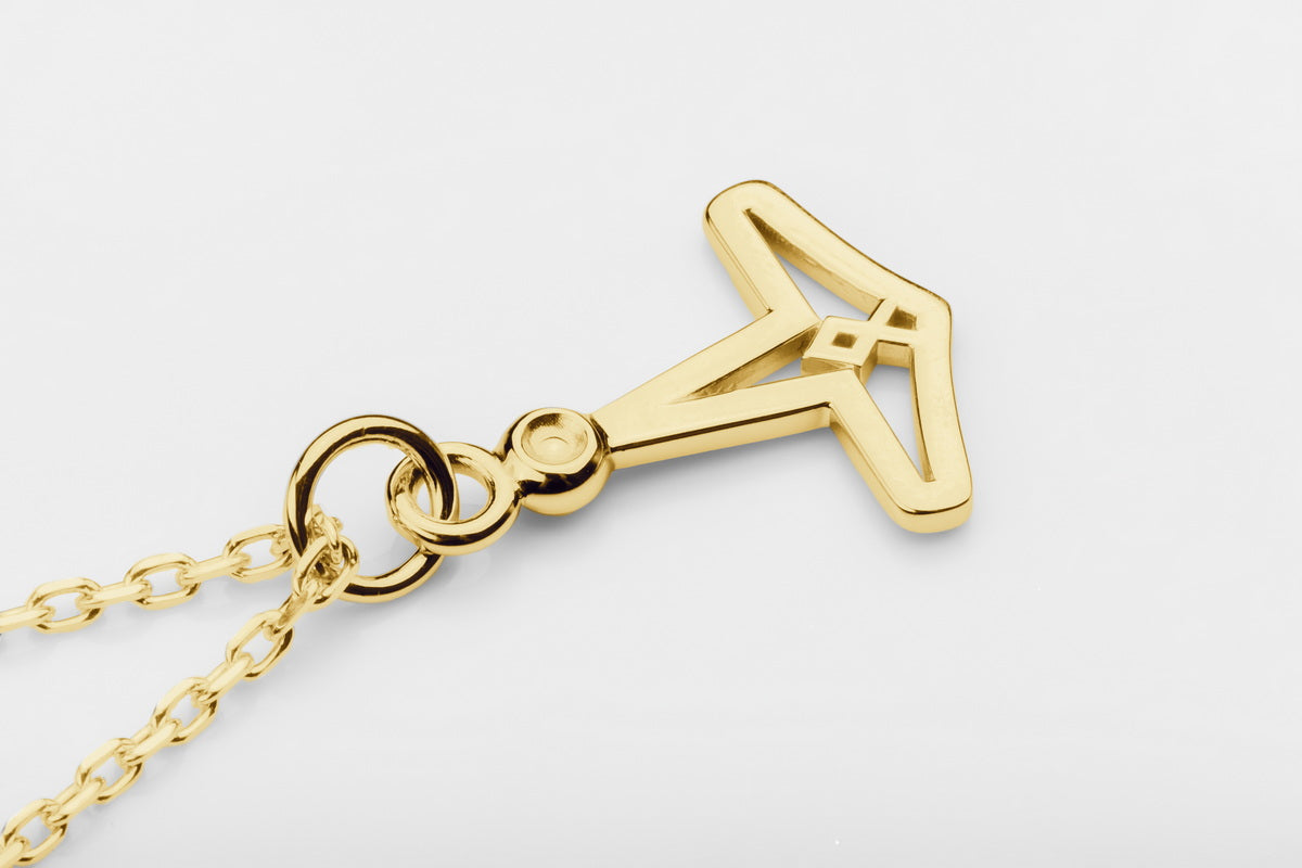 vkngjewelry pendentif Handcrafted Slim Thor's Hammer Gold Pendant
