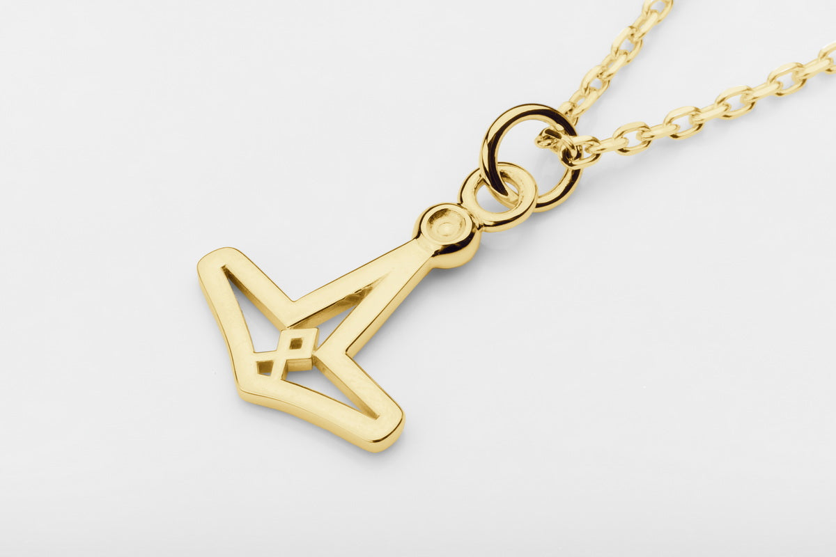 vkngjewelry pendentif Handcrafted Slim Thor's Hammer Gold Pendant