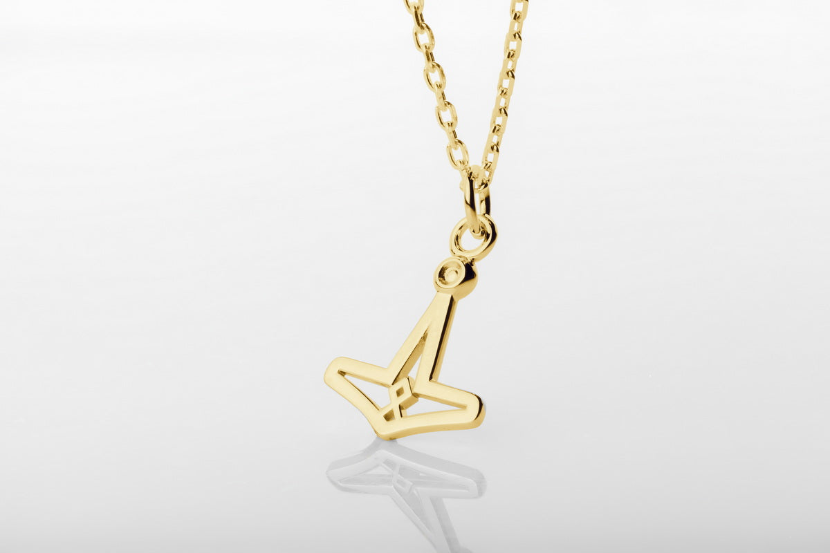 vkngjewelry pendentif Handcrafted Slim Thor's Hammer Gold Pendant