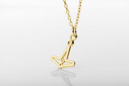 vkngjewelry pendentif Handcrafted Slim Thor's Hammer Gold Pendant