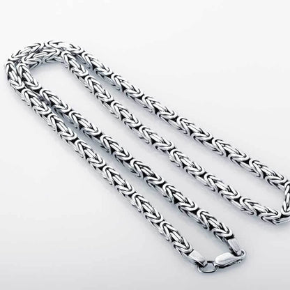 vkngjewelry Pendant Handcrafted Square Viking Chain Sterling Silver Norse Jewelry with lobster claw closing