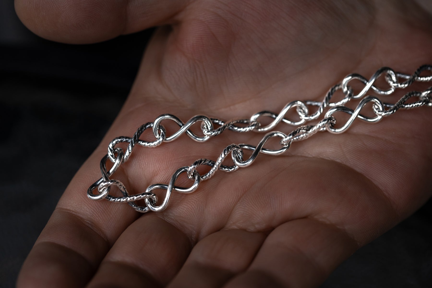 vkngjewelry Pendant Sterling Silver Twisted Infinity Link Chain in Rope Style