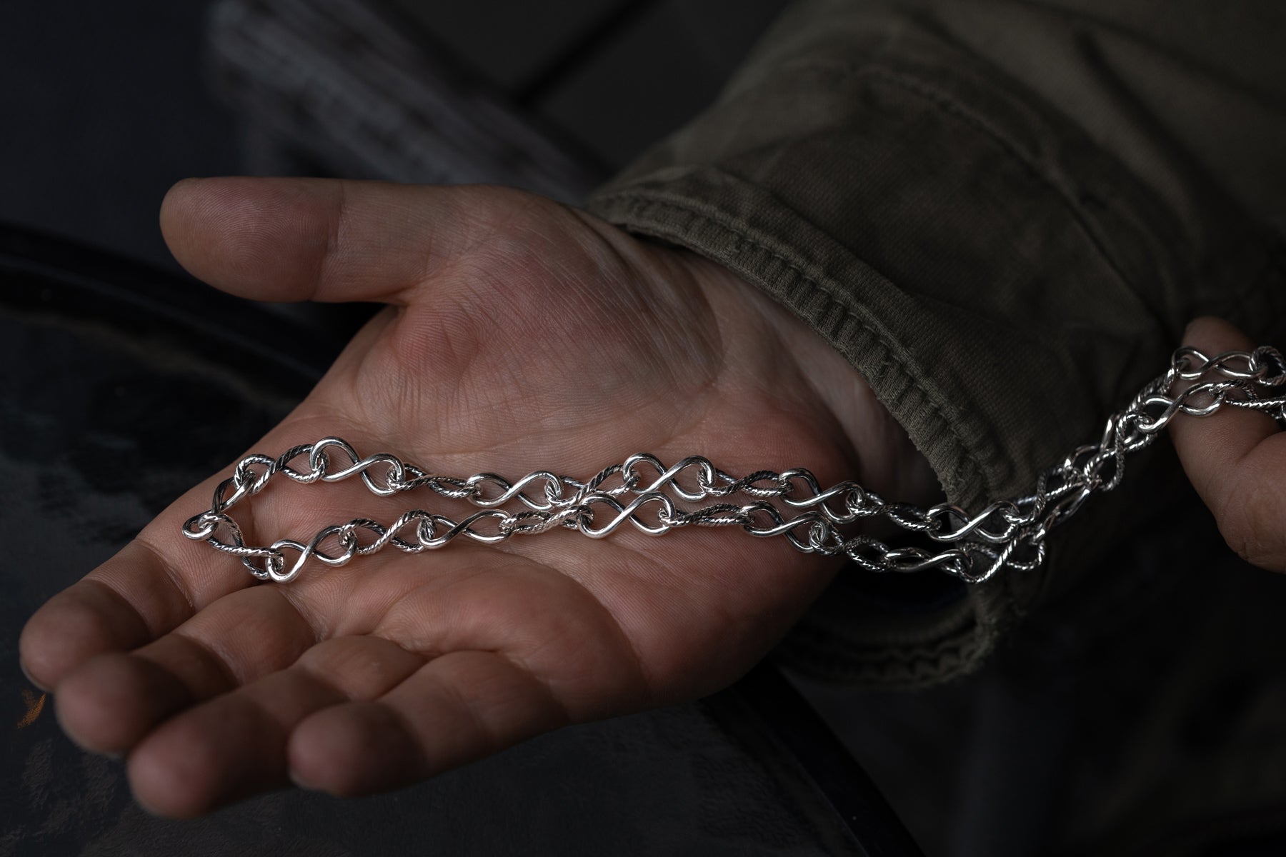 vkngjewelry Pendant Sterling Silver Twisted Infinity Link Chain in Rope Style