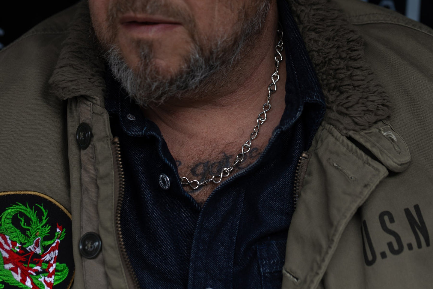 vkngjewelry Pendant Sterling Silver Twisted Infinity Link Chain in Rope Style