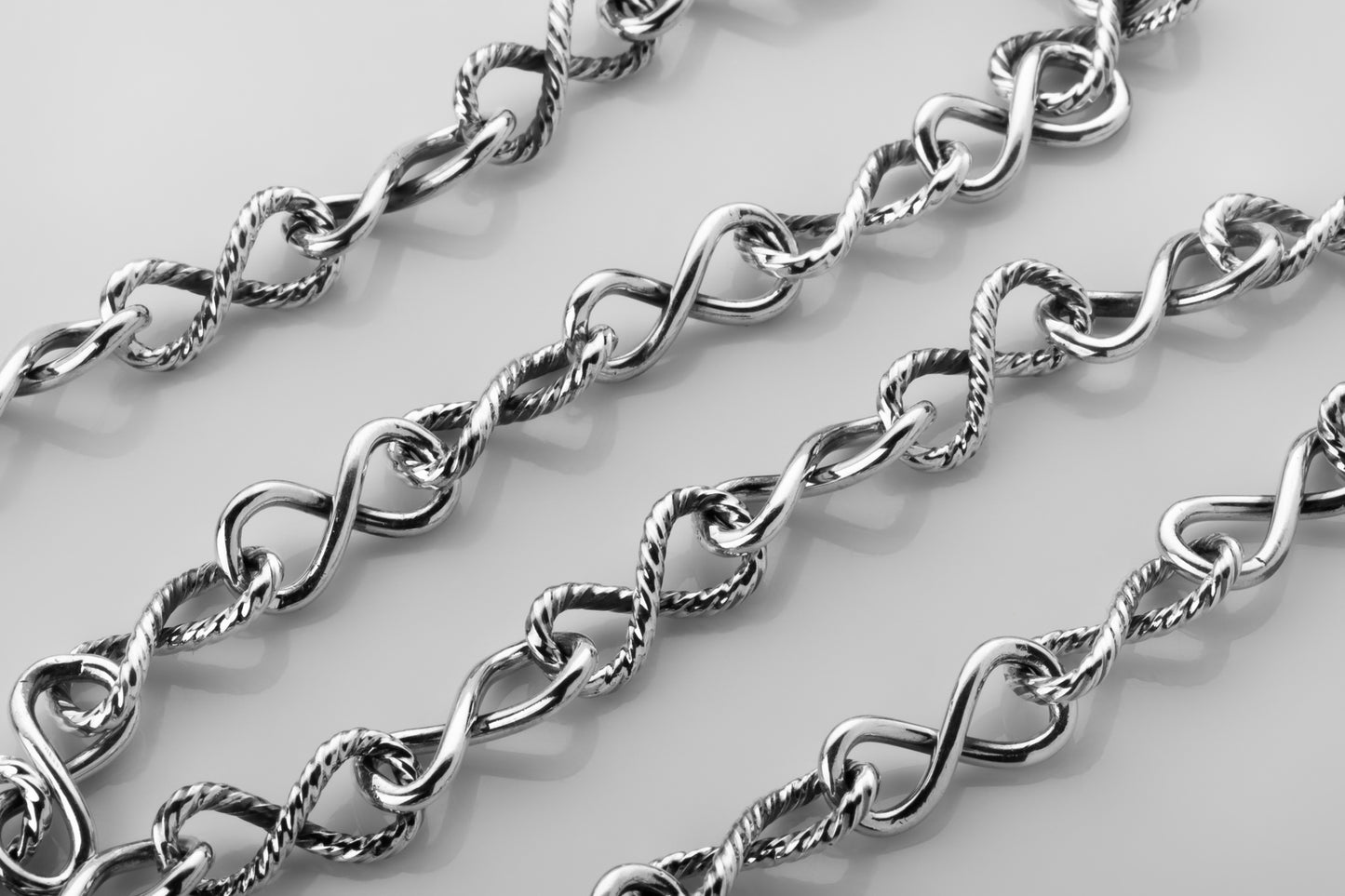 vkngjewelry Pendant Sterling Silver Twisted Infinity Link Chain in Rope Style
