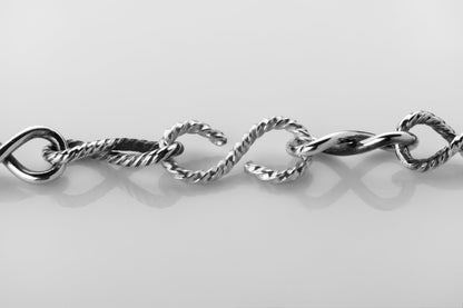 vkngjewelry Pendant Sterling Silver Twisted Infinity Link Chain in Rope Style