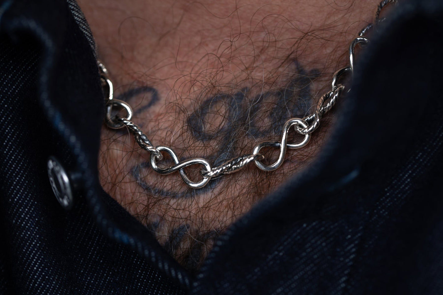 vkngjewelry Pendant Sterling Silver Twisted Infinity Link Chain in Rope Style