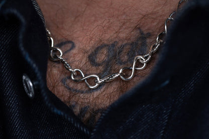 vkngjewelry Pendant Sterling Silver Twisted Infinity Link Chain in Rope Style