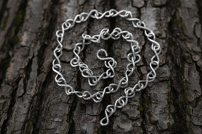 vkngjewelry Pendant Sterling Silver Twisted Infinity Link Chain in Rope Style