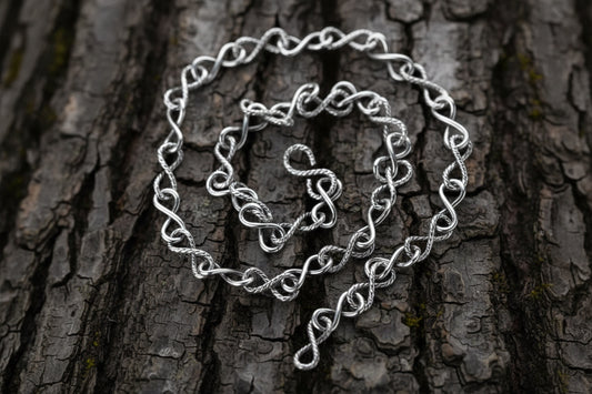 vkngjewelry Pendant Sterling Silver Twisted Infinity Link Chain in Rope Style