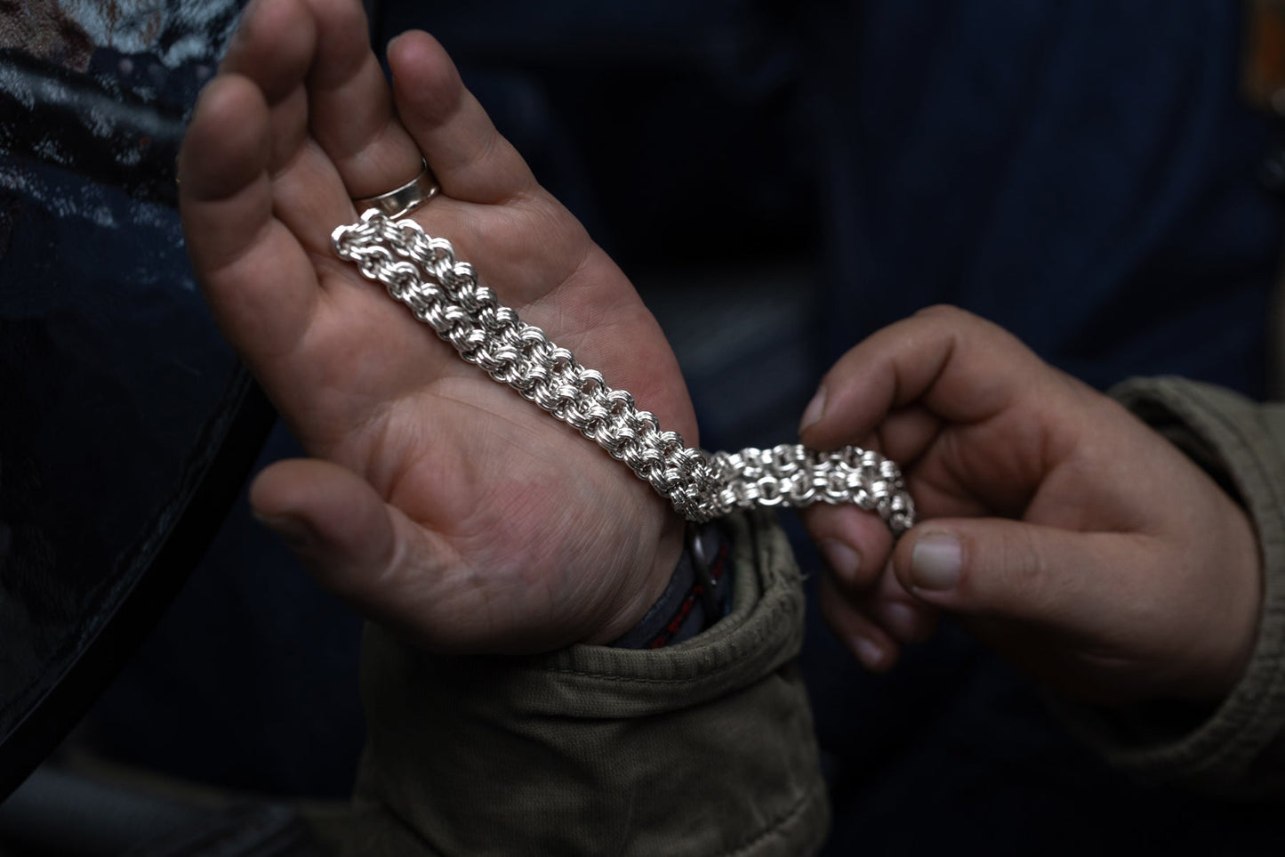 vkngjewelry Pendant Sterling Silver Bismark Link Chain for Men, High-Polished Necklace