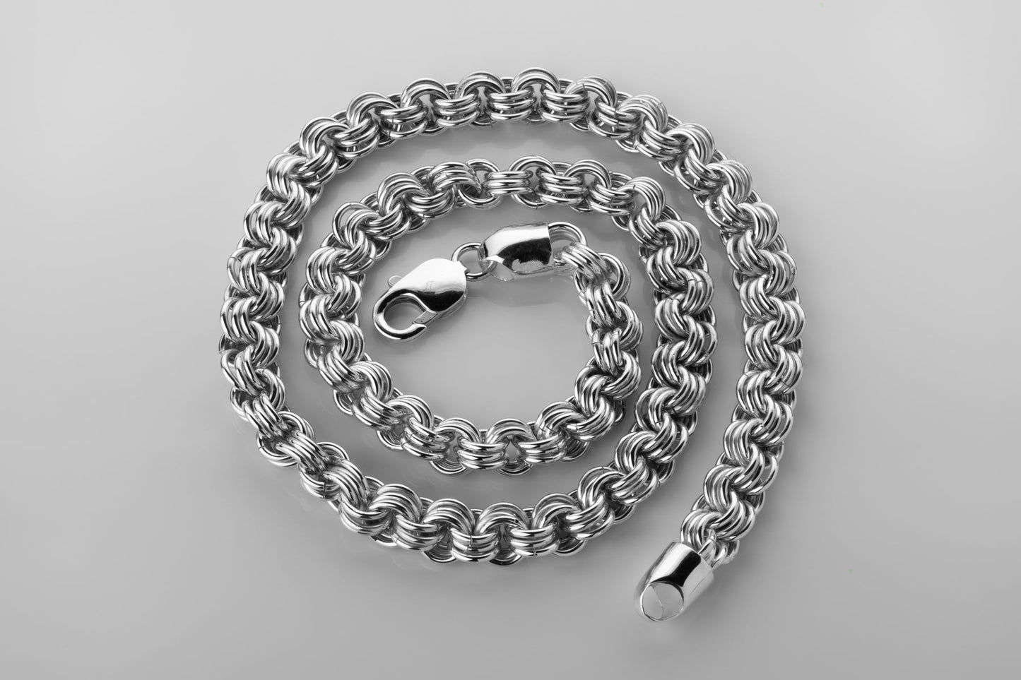 vkngjewelry Pendant Sterling Silver Bismark Link Chain for Men, High-Polished Necklace