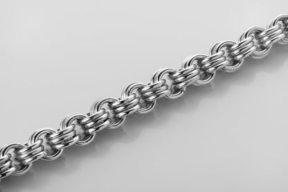 vkngjewelry Pendant Sterling Silver Bismark Link Chain for Men, High-Polished Necklace