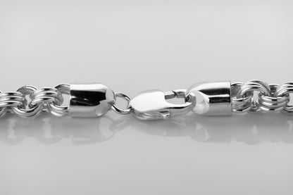 vkngjewelry Pendant Sterling Silver Bismark Link Chain for Men, High-Polished Necklace