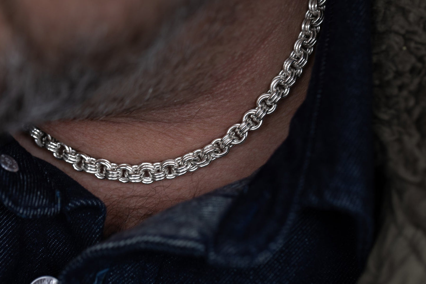 vkngjewelry Pendant Sterling Silver Bismark Link Chain for Men, High-Polished Necklace