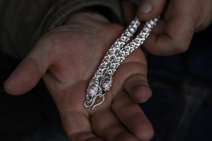 vkngjewelry Pendant 925 Sterling Silver Celtic Knot Box Chain with Eagle Head Clasp