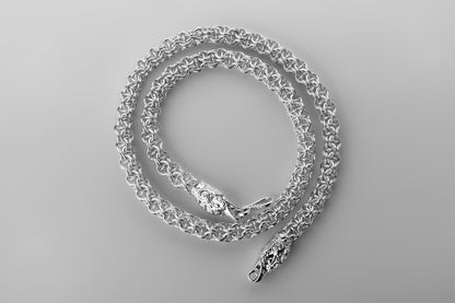 vkngjewelry Pendant 925 Sterling Silver Celtic Knot Box Chain with Eagle Head Clasp