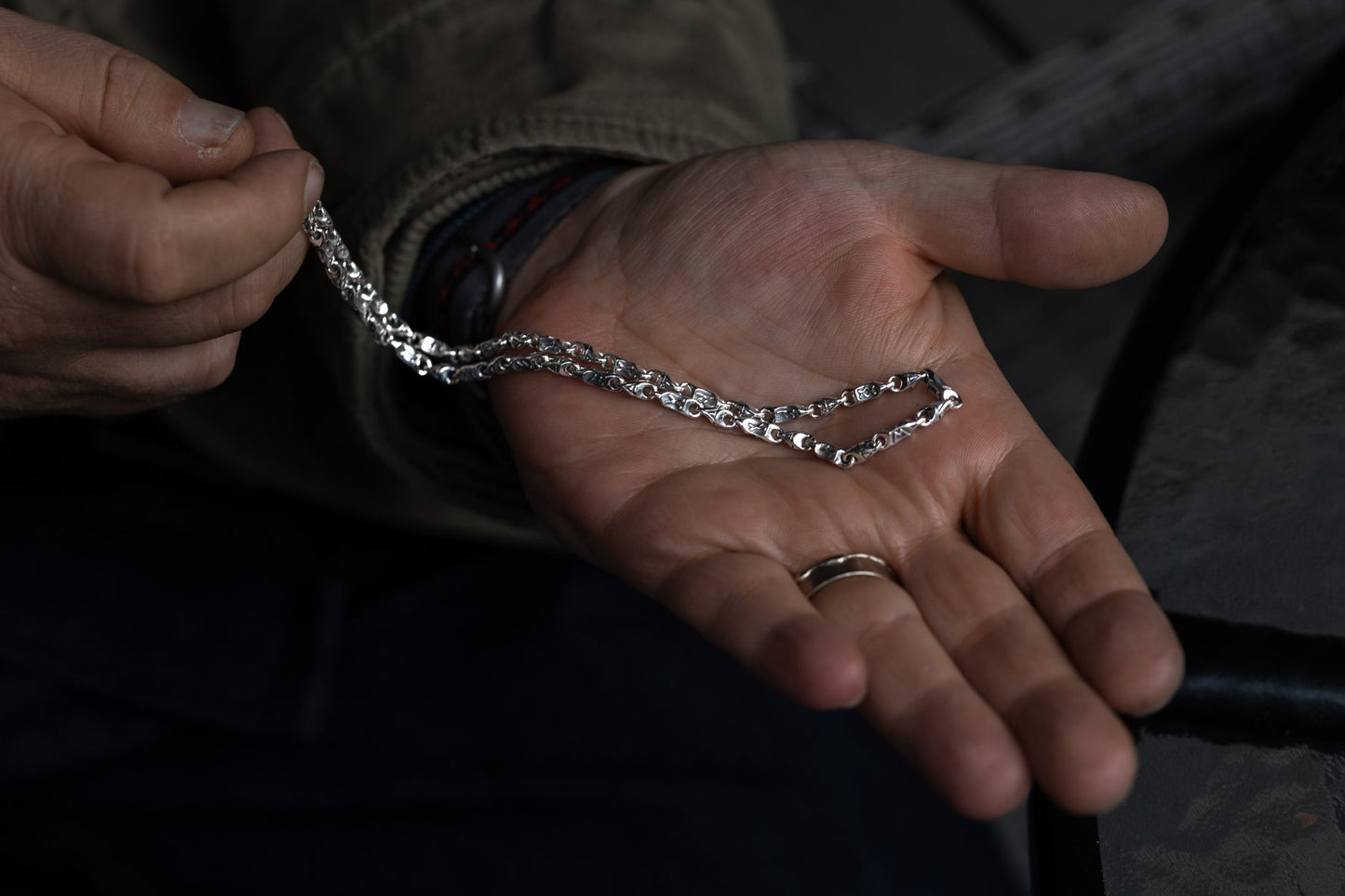 vkngjewelry Pendant 925 Sterling Silver Elder Futhark Rune Chain, Protective Rune Amulet