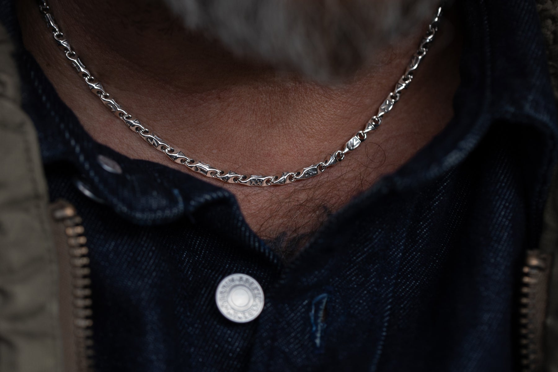 vkngjewelry Pendant 925 Sterling Silver Elder Futhark Rune Chain, Protective Rune Amulet