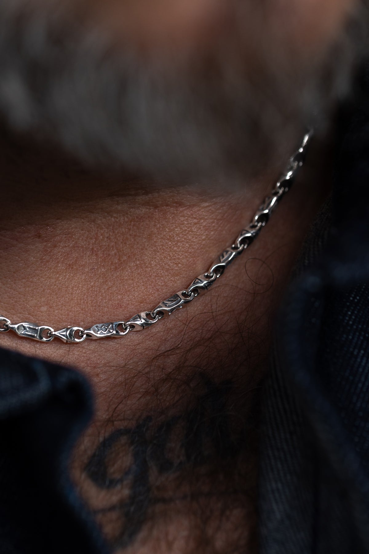 vkngjewelry Pendant 925 Sterling Silver Elder Futhark Rune Chain, Protective Rune Amulet