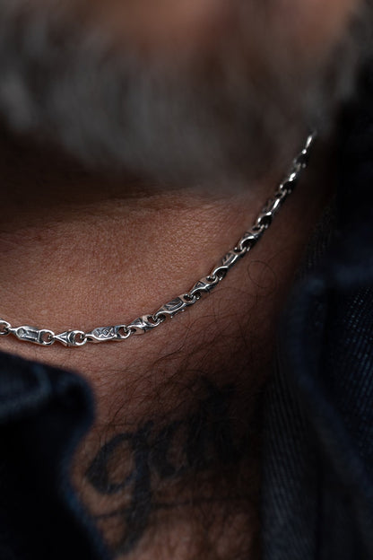 vkngjewelry Pendant 925 Sterling Silver Elder Futhark Rune Chain, Protective Rune Amulet