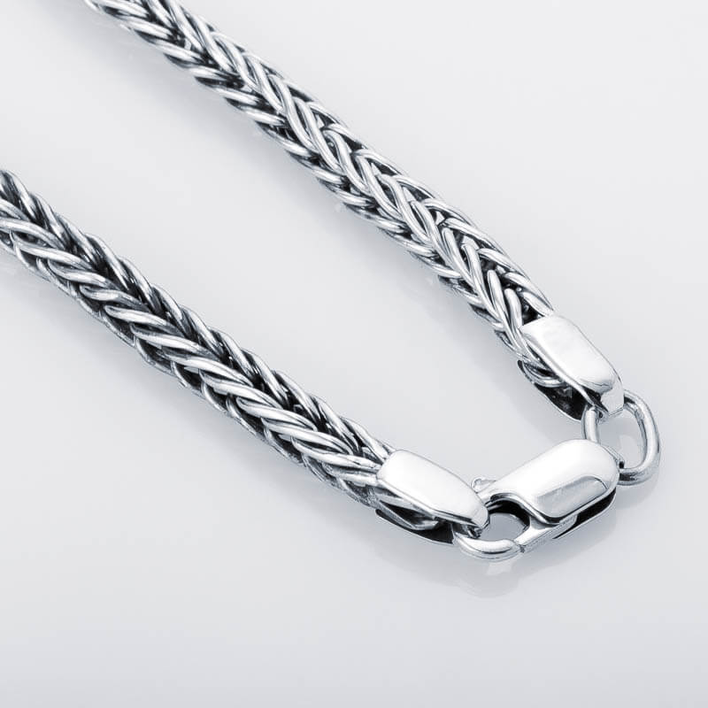 vkngjewelry Pendant Handcrafted Sterling Silver Wheat Chain, Norse Jewelry