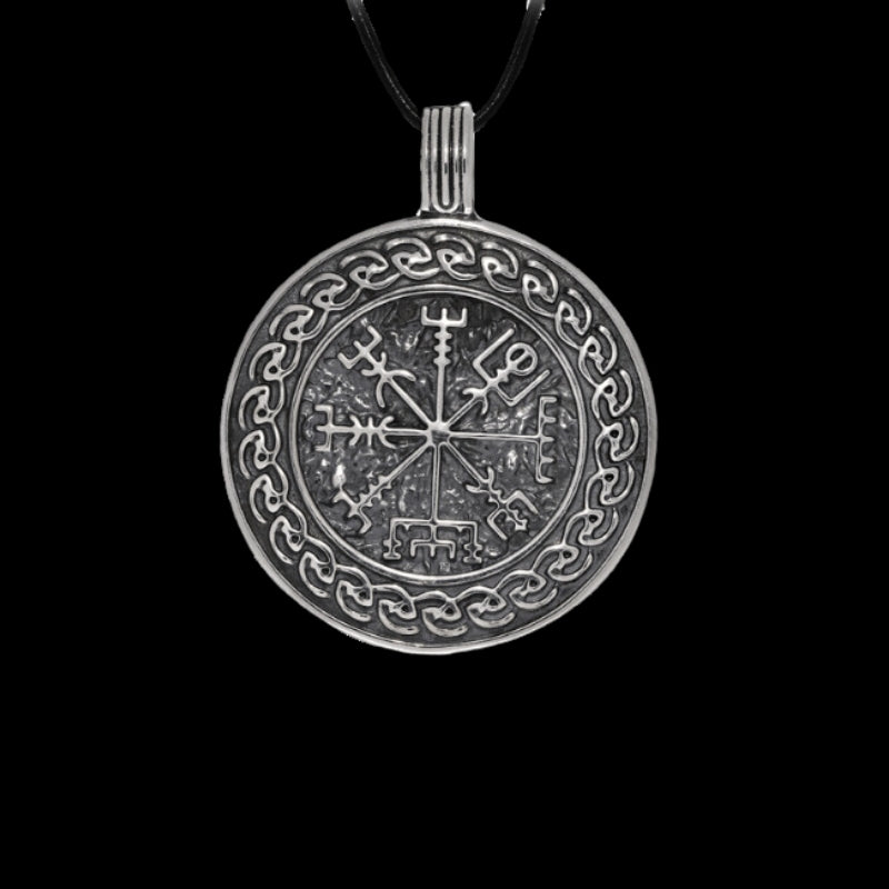 vkngjewelry Pendant Vegvisir Norse Patterns Amulet Sterling Silver