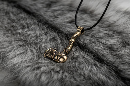 vkngjewelry Pendant Handmade Antique Brass Battle Hammer Necklace