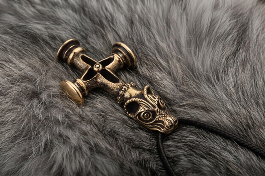 vkngjewelry Pendant Handmade Brass Thor's Hammer Necklace