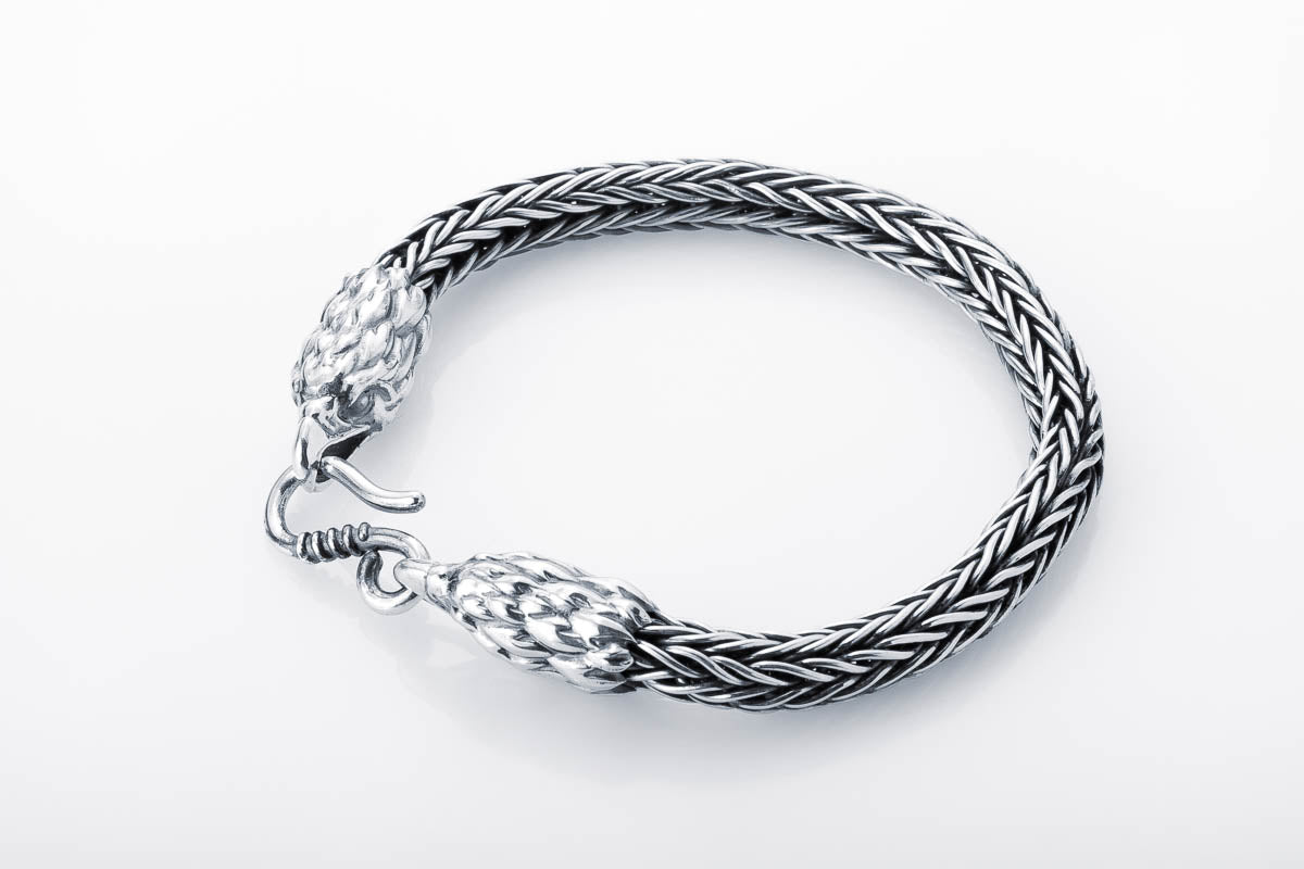 vkngjewelry Bracelet Handmade Eagle Heads Wheat Chain Bracelet