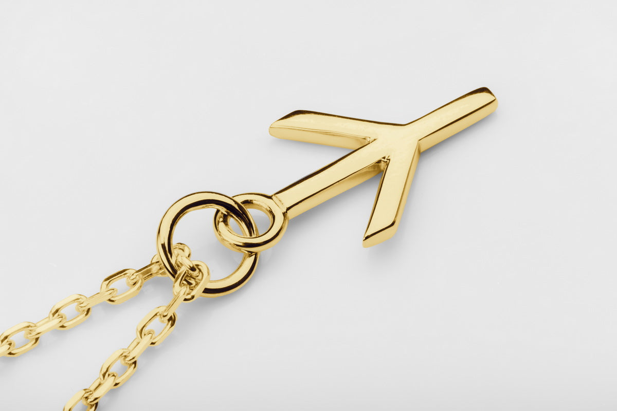 vkngjewelry Pendant Handmade Gold Rune Algiz Pendant