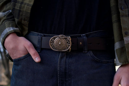 vkngjewelry Belt Handmade Viking Valknut Brass Belt Buckle