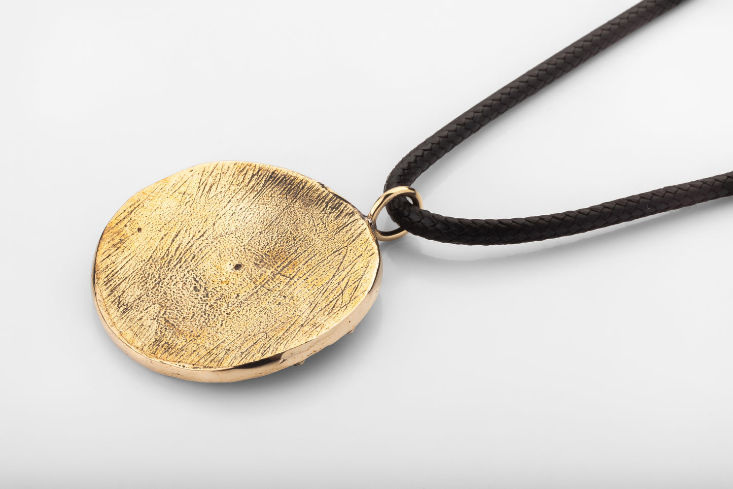 vkngjewelry Pendant Handmade Viking Wood Texture Brass Pendant