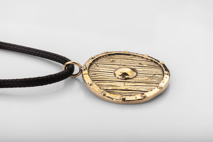 vkngjewelry Pendant Handmade Viking Wood Texture Brass Pendant