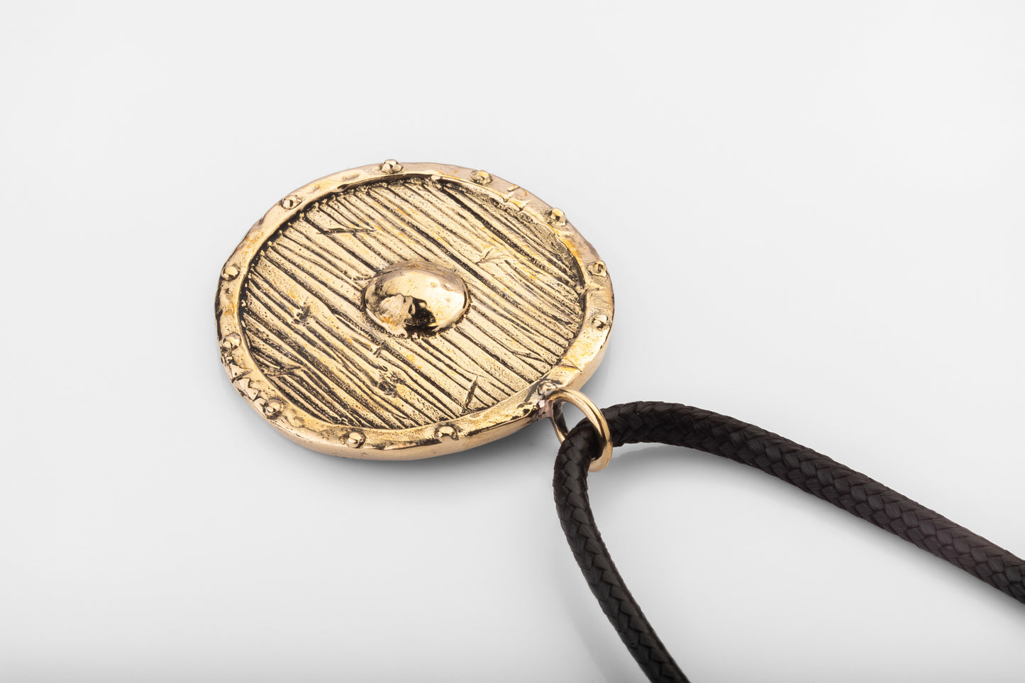 vkngjewelry Pendant Handmade Viking Wood Texture Brass Pendant