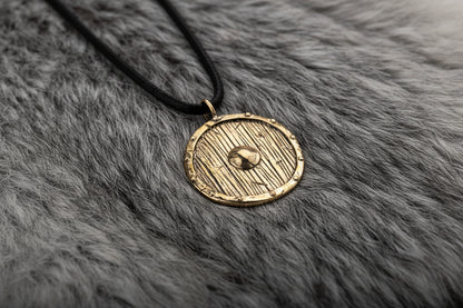 vkngjewelry Pendant Handmade Viking Wood Texture Brass Pendant