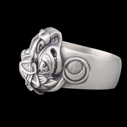 vkngjewelry Bagues Handcrafted Wolf Viking Silver Ring Hati and Skoll