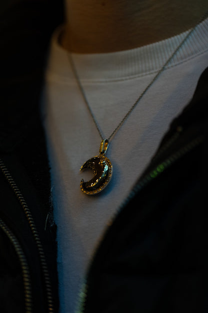 vkngjewelry Pendant Handcrafted Head of the Scheldt Silver Pendant