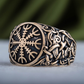 vkngjewelry Bagues Helm of Awe Mammen Ornament Bronze Ring