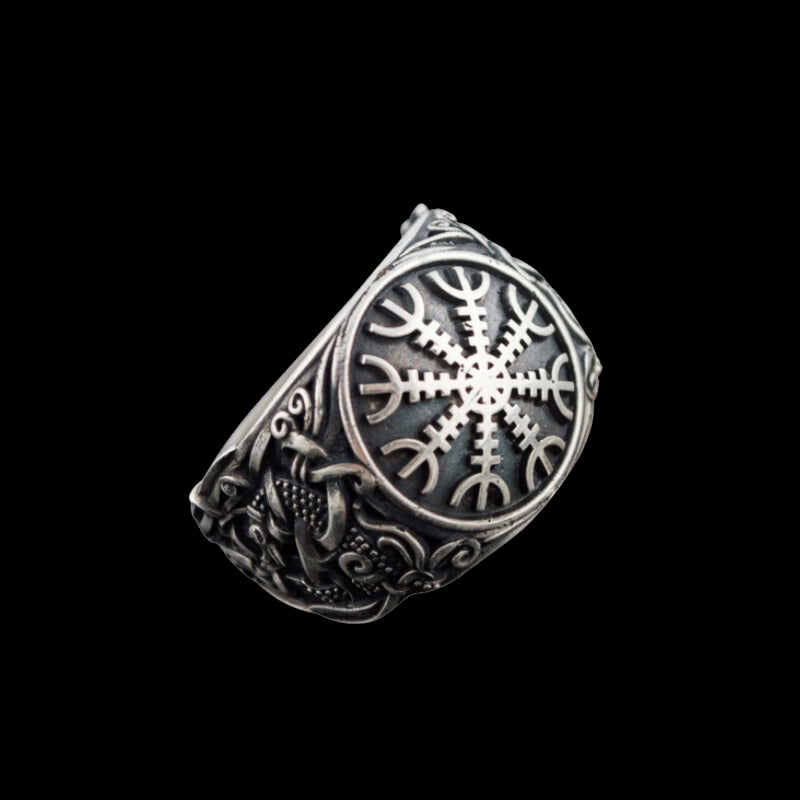vkngjewelry Bagues Helm Of Awe Mammen Style Sterling Silver Ring