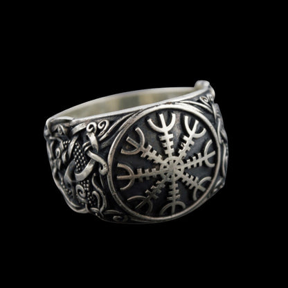 vkngjewelry Bagues Handcrafted Helm Of Awe Mammen Style Sterling Silver Ring