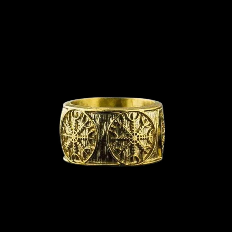 vkngjewelry Bagues Helm Of Awe Norse Gold Ring